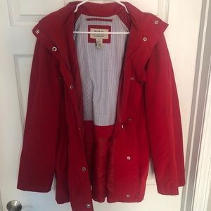 London Fog Zippered Cinched Waist Raincoat